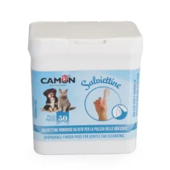 Camon - Salviettine Detergenti da Dito per Pulizia delle Orecchie* Parafarmacia Per Gatti|Parafarmacia Per Cani