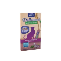 Life Pet Care - Life Cat Deli Snack Natural Cream Anatra con Erba Gatta* Snack E Masticabili Per Gatti