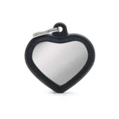 My family - Medaglietta Hushtag Cuore Ottone Cromato Nero con Gomma Nera* Accessori