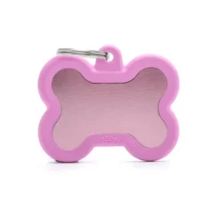 My family - Medaglietta Hushtag Osso Alluminio Rosa con Gomma Rosa* Accessori
