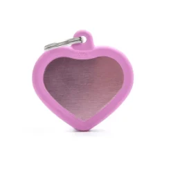 My family - Medaglietta Hushtag Cuore Alluminio Rosa con Gomma Rosa* Accessori