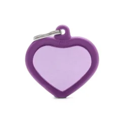 My family - Medaglietta Hushtag Cuore Alluminio Viola con Gomma Viola* Accessori