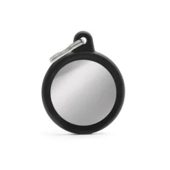 My family - Medaglietta Hushtag Cerchio Ottone Cromato Nero con Gomma Nera* Accessori