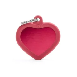 My family - Medaglietta Hushtag Cuore Alluminio Rosso con Gomma Rossa* Accessori