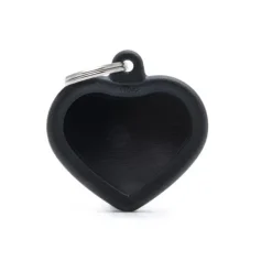 My family - Medaglietta Hushtag Cuore Alluminio Nero con Gomma Nera* Accessori