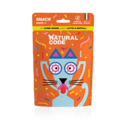 Natural Code - Snack Gatti Sterilizzati con Carni Rosse Latte e Mirtilli* Snack E Masticabili Per Gatti