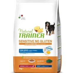 Trainer - Natural Sensitive No Gluten Medium & Maxi Adult con Uovo e Cereali Integrali* Adult