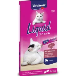 Vitakraft - Cat Liquid Snack Doppio Gusto Paté di Fegato & Biotina* Snack E Masticabili Per Gatti