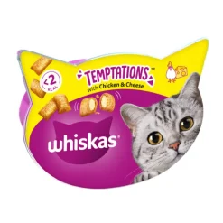 Whiskas - Temptations con Pollo e Formaggio* Snack E Masticabili Per Gatti